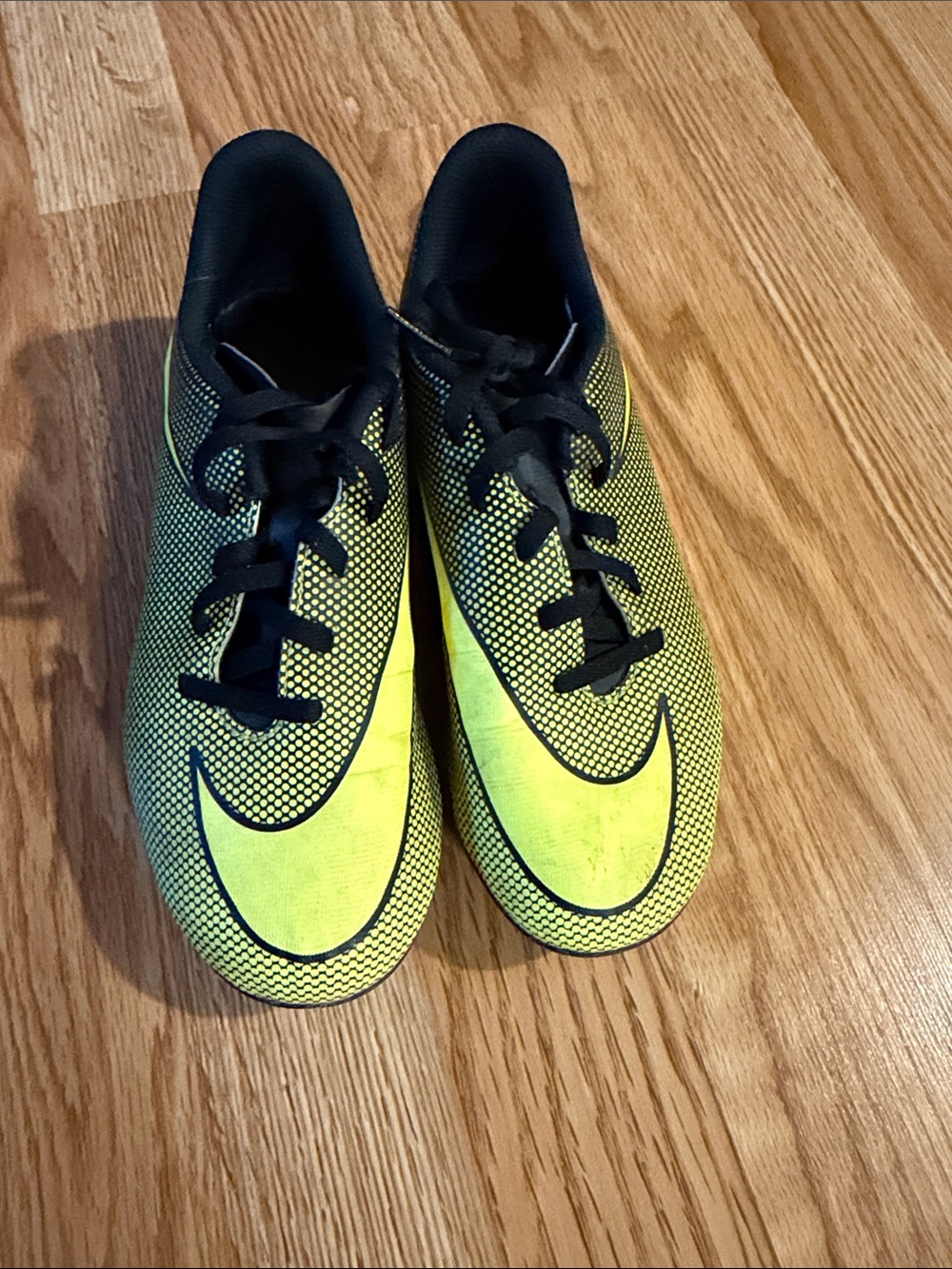 Youth Neon Yellow Black Soccer Cleats